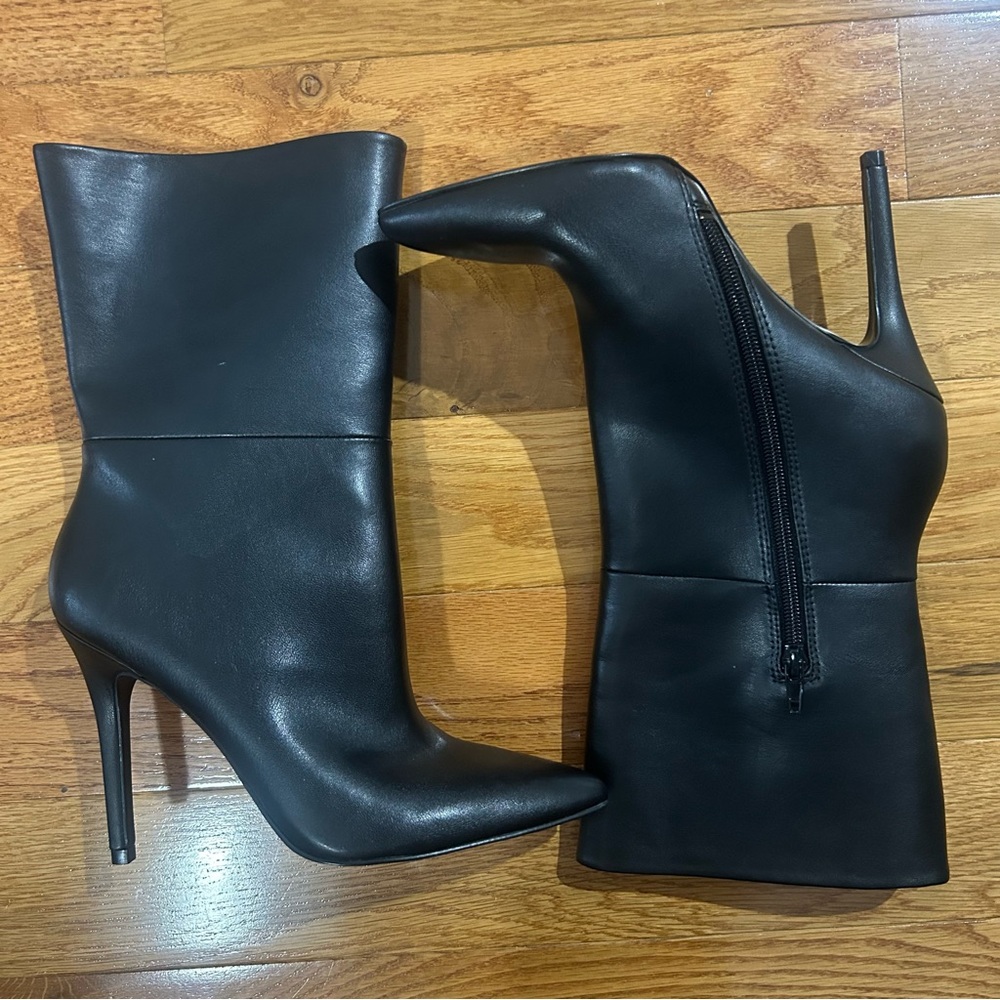 Charles By Charles David Palisades Black Mid Calf Heeled Boots 8 NWOB - Picture 3 of 16